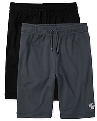 Boys Quick Dry Mesh Basketball Shorts 2-Pack