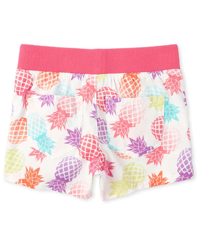 Girls Print Pull On Shorts