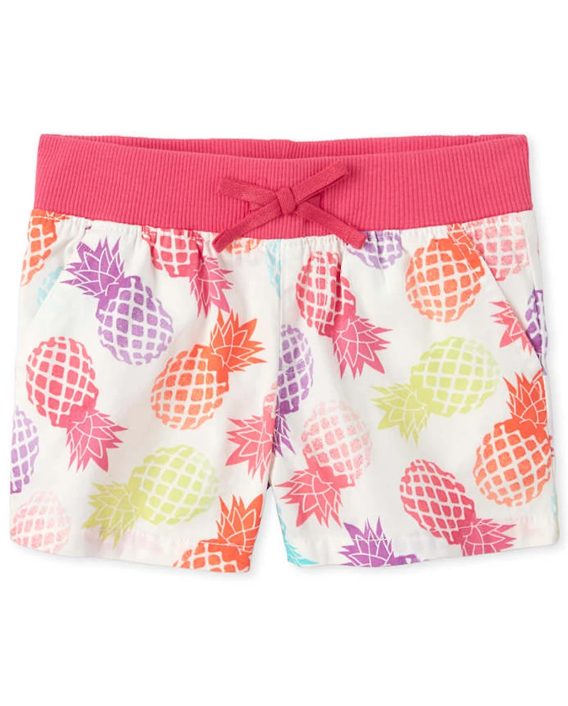 Girls Print Pull On Shorts