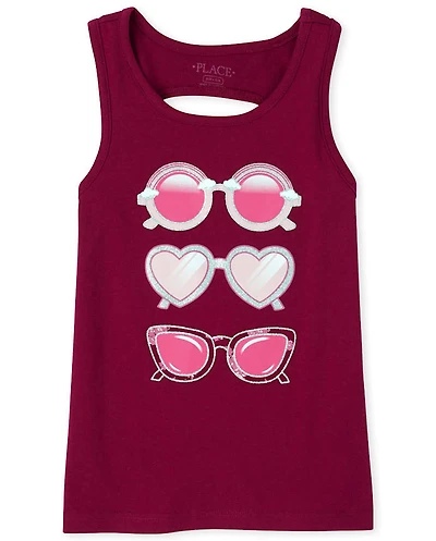 Girls Mix And Match Glitter Cut Out Tank Top