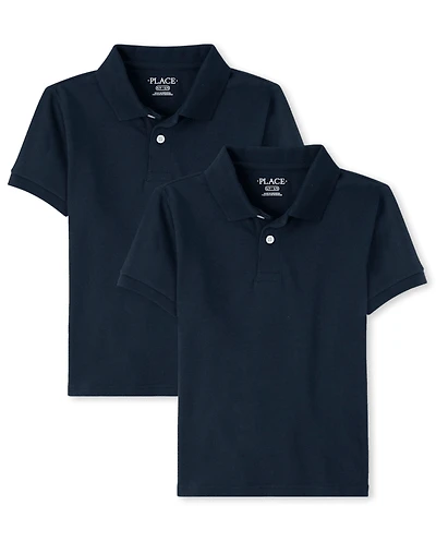 Boys Uniform Soft Pique Polo 2-Pack