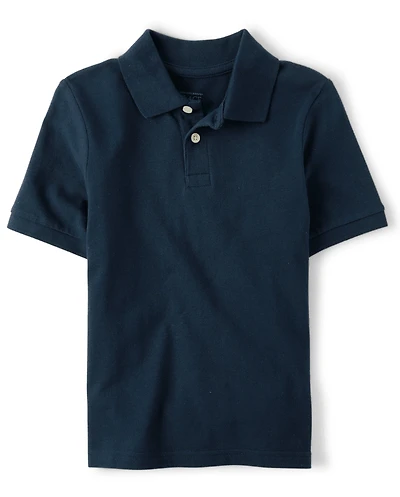 Boys Uniform Stain Resistant Stretch Pique Polo