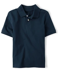 Boys Uniform Stain Resistant Stretch Pique Polo