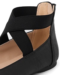 Girls Cross Strap Ballet Flats