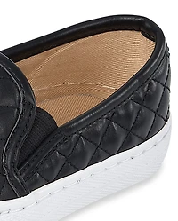 Baskets à enfiler matelassées uniformes paillettes pour fille