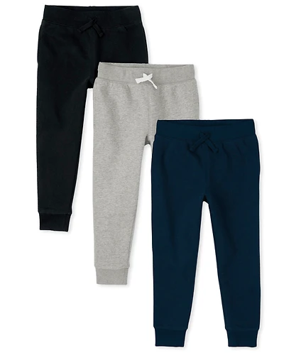 Kids Fleece Jogger Pants 3-Pack