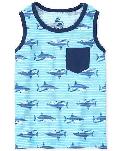 Baby And Toddler Boys Mix Match Print Pocket Tank Top