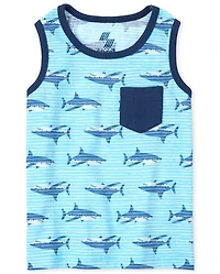 Baby And Toddler Boys Mix Match Print Pocket Tank Top