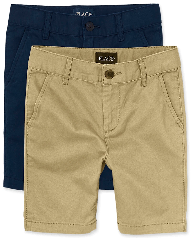 Boys Uniform Stretch Chino Shorts 2-Pack