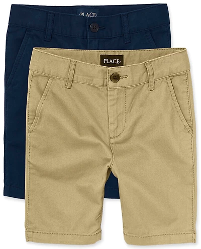 Boys Uniform Stretch Chino Shorts 2-Pack