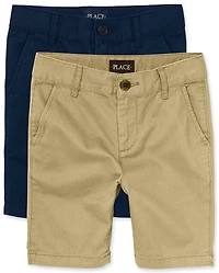 Boys Uniform Stretch Chino Shorts 2-Pack
