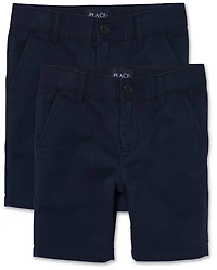 Boys Uniform Stretch Chino Shorts 2-Pack