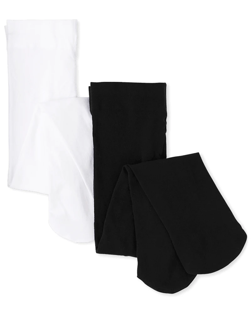 Baby And Toddler Girls Microfiber Tights 2-Pack