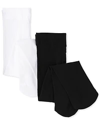 Baby And Toddler Girls Microfiber Tights 2-Pack