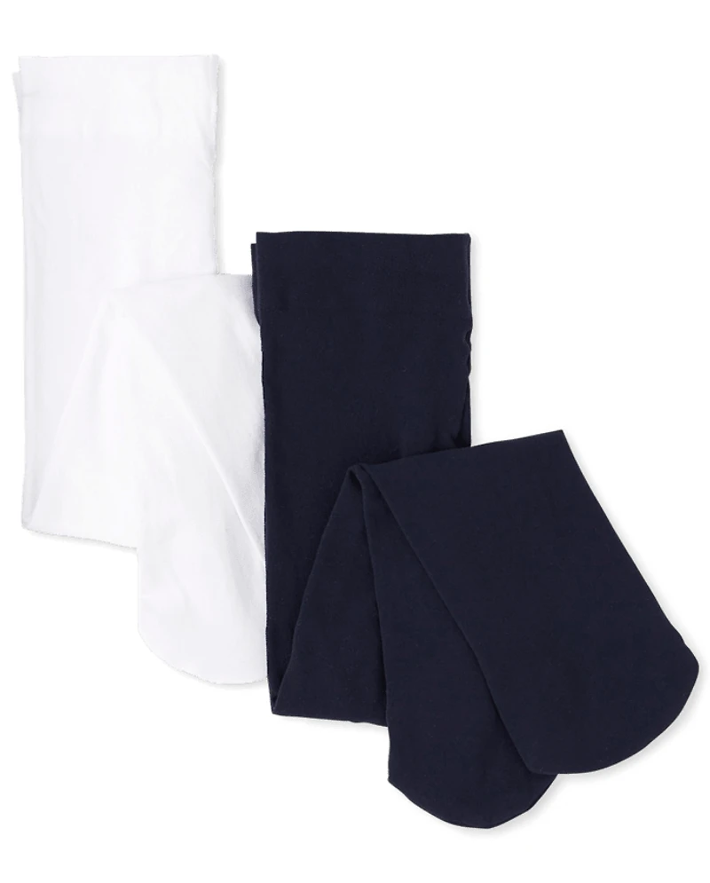 Baby And Toddler Girls Microfiber Tights 2-Pack