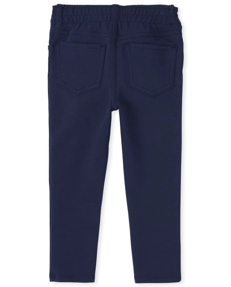 Toddler Girls Uniform Ponte Knit Pull On Jeggings 2-Pack