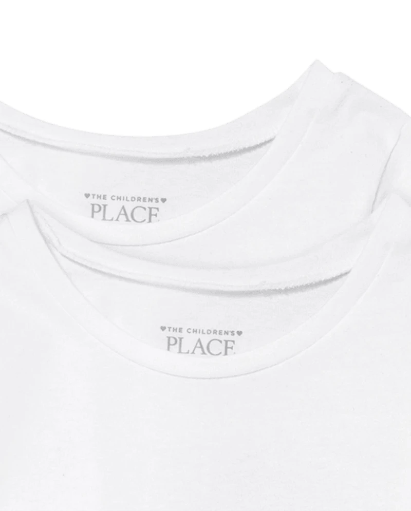 Lot de 2 t-shirts superposés uniformes pour bébé et toute-petite fille