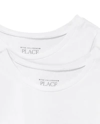 Lot de 2 t-shirts superposés uniformes pour bébé et toute-petite fille