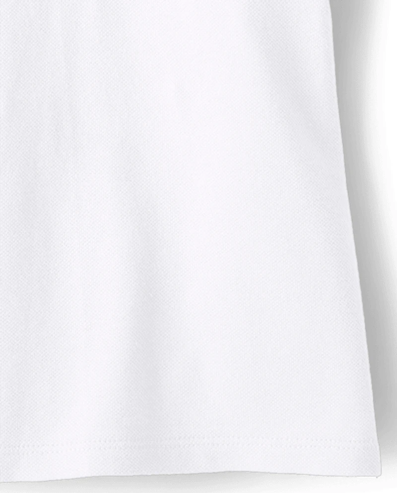 Toddler Girls Uniform Soft Stretch Pique Polo