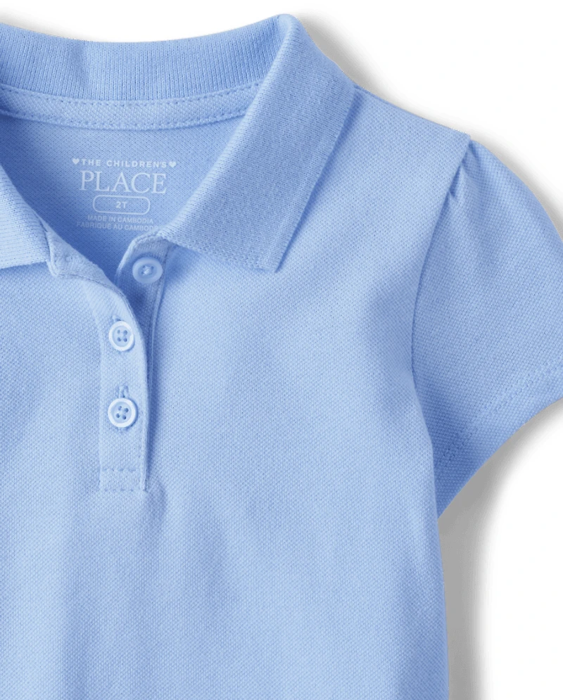 Toddler Girls Uniform Soft Stretch Pique Polo