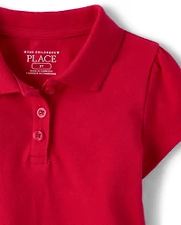 Toddler Girls Uniform Soft Stretch Pique Polo