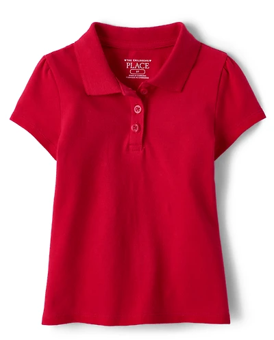 Toddler Girls Uniform Soft Stretch Pique Polo