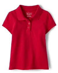 Toddler Girls Uniform Soft Stretch Pique Polo
