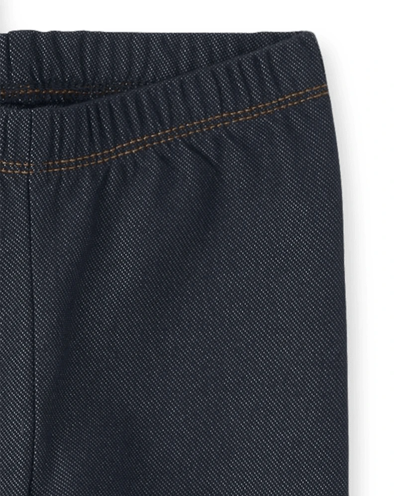 Lot de 2 leggings d'uniforme en faux denim pour toute-petite fille