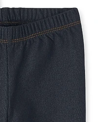 Lot de 2 leggings d'uniforme en faux denim pour toute-petite fille