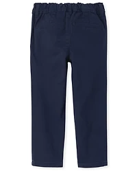 Toddler Girls Uniform Ruffle Stretch Skinny Chino Pants 2-Pack