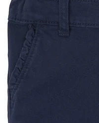 Ensemble de 2 pantalons chino skinny à volants pour toute-petite fille