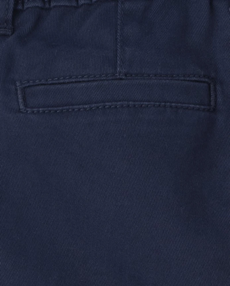 Toddler Girls Uniform Ruffle Stretch Skinny Chino Pants 2-Pack