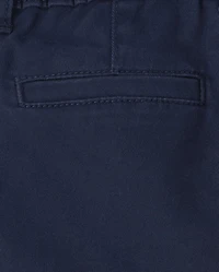 Toddler Girls Uniform Ruffle Stretch Skinny Chino Pants 2-Pack