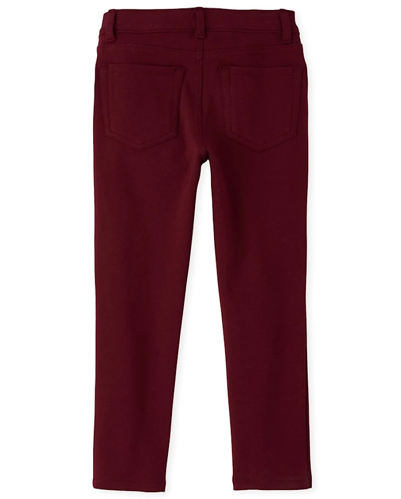 Girls Uniform Ponte Knit Jeggings - Plus