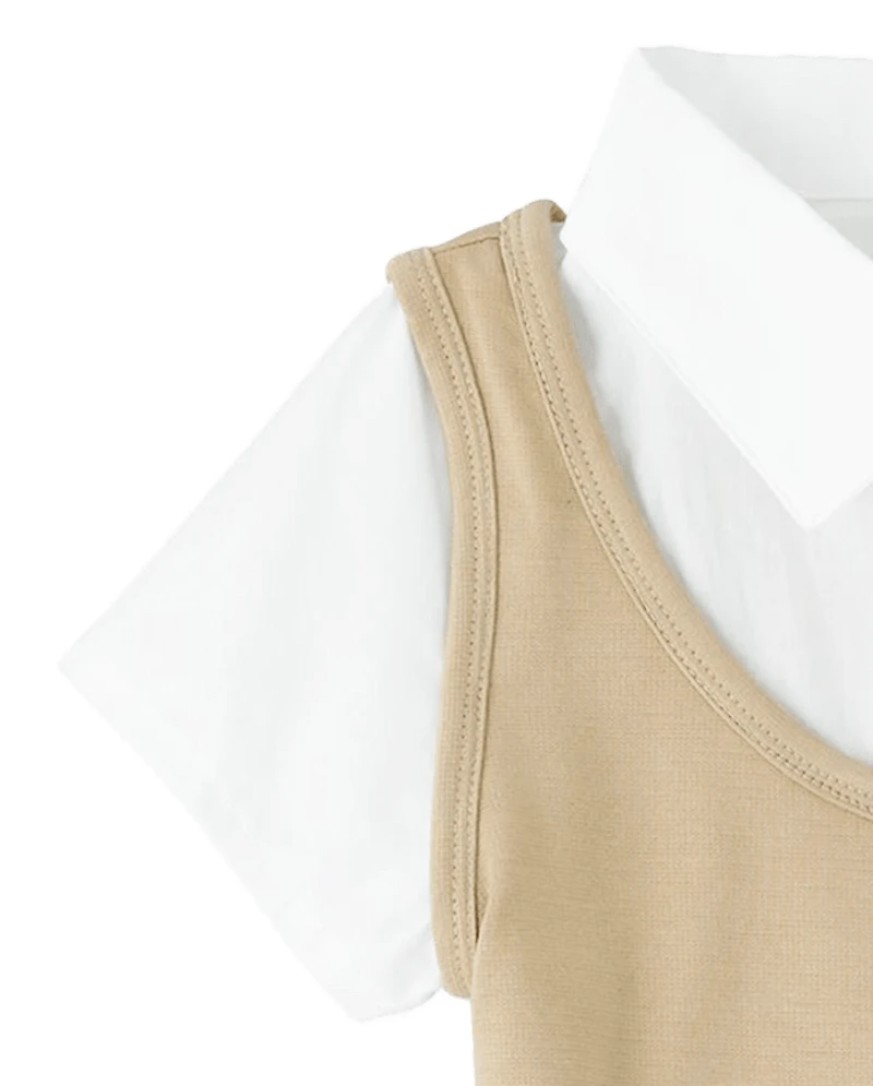 Girls Uniform Ponte Knit 2 1 Dress