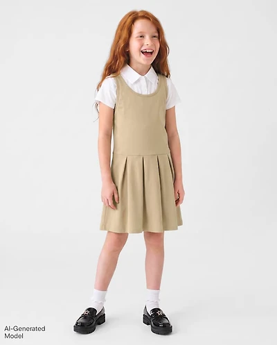 Girls Uniform Ponte Knit 2 1 Dress