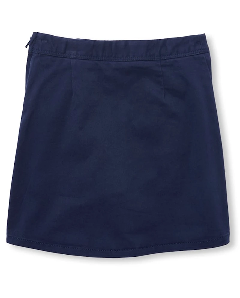 Girls Uniform Stretch Button Skort