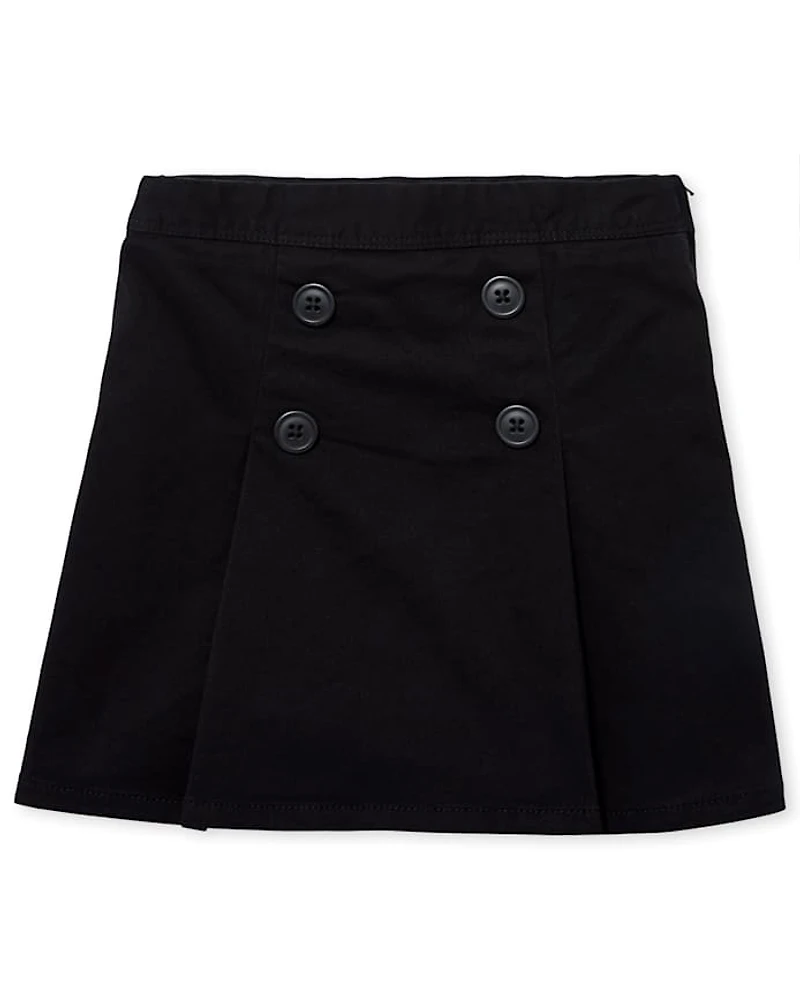 Girls Uniform Stretch Button Skort