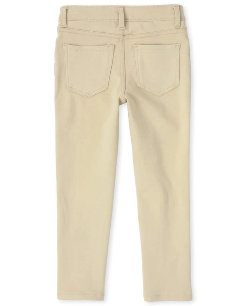 Girls Uniform Ponte Knit Pull On Jeggings 2-Pack