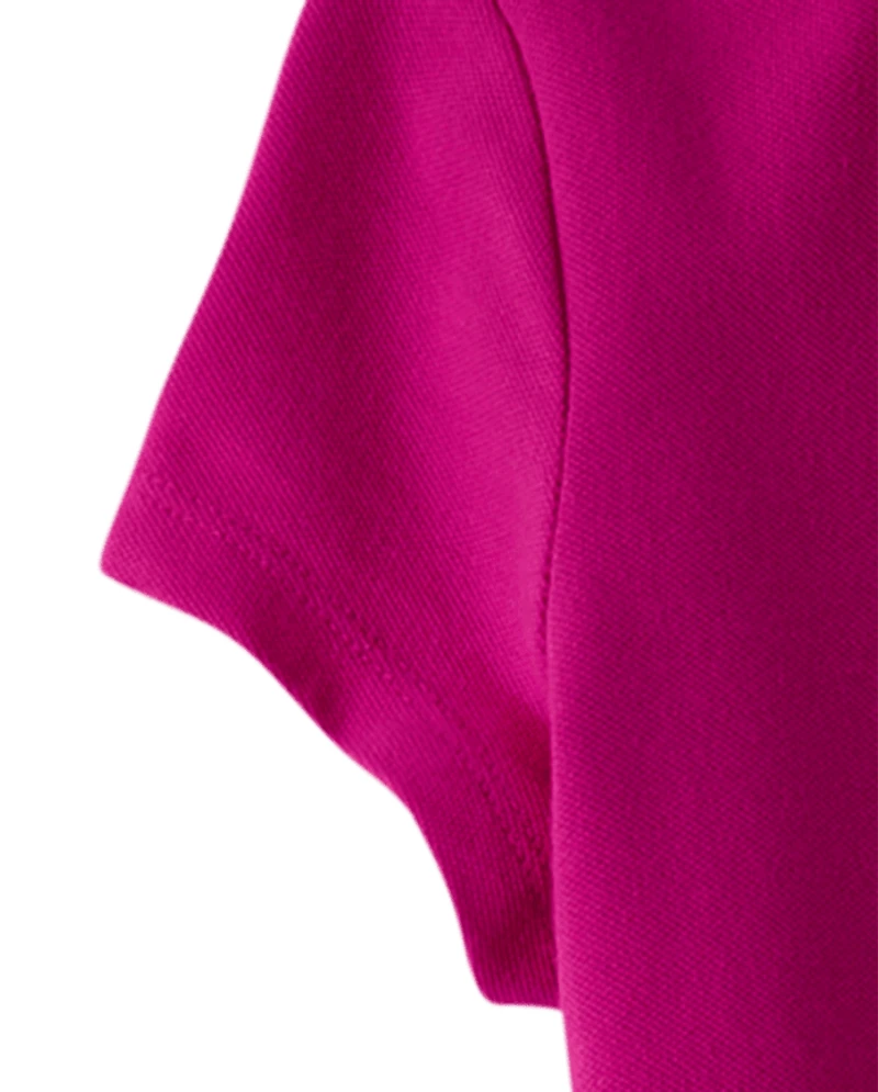 Girls Uniform Ruffle Soft Pique Polo Dress