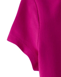 Girls Uniform Ruffle Soft Pique Polo Dress