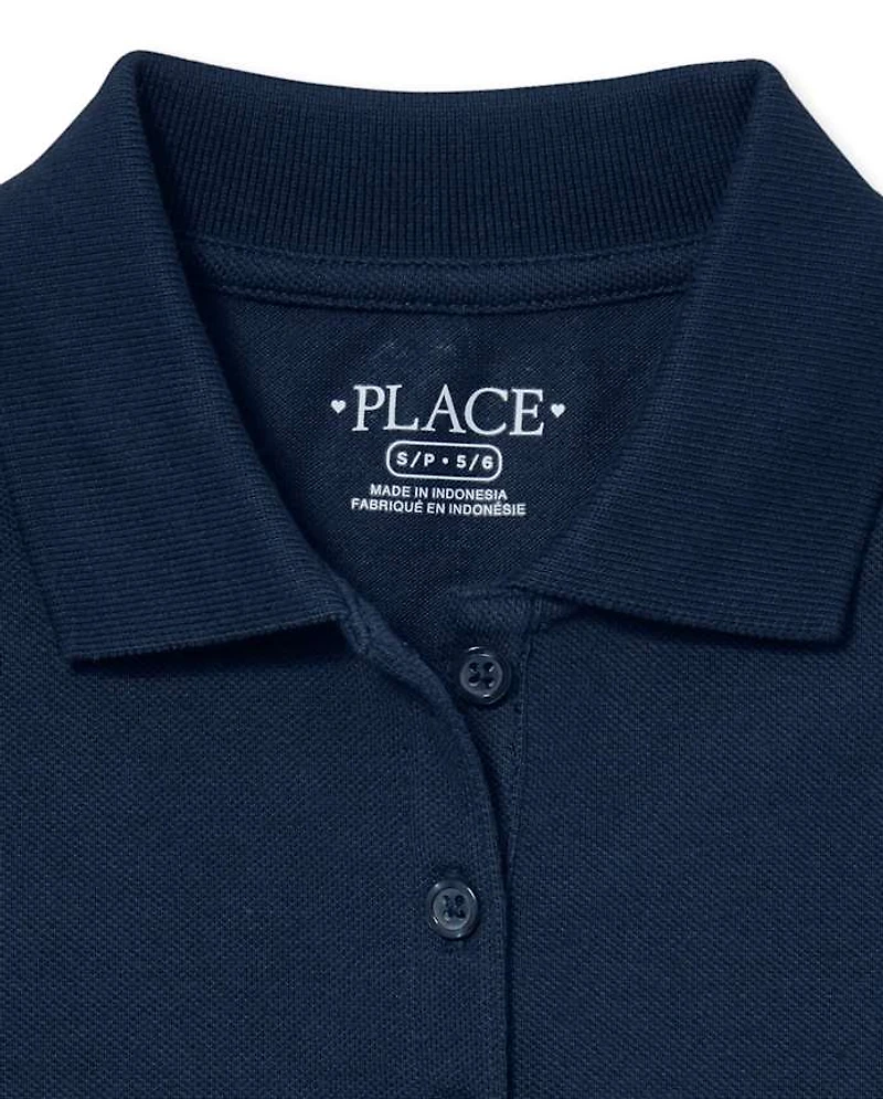 Girls Uniform Stain Resistant Pique Polo 2-Pack