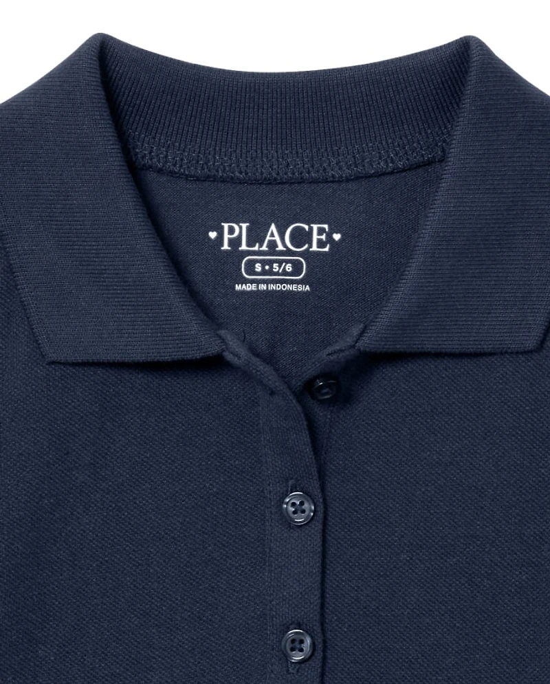 Girls Uniform Soft Pique Polo Dress 2-Pack