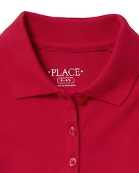 Girls Uniform Soft Stretch Pique Polo -Pack