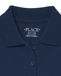 Girls Uniform Soft Stretch Pique Polo 2-Pack