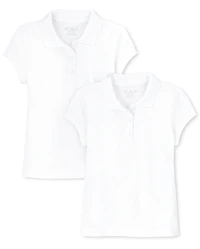 Girls Uniform Soft Jersey Polo 2-Pack