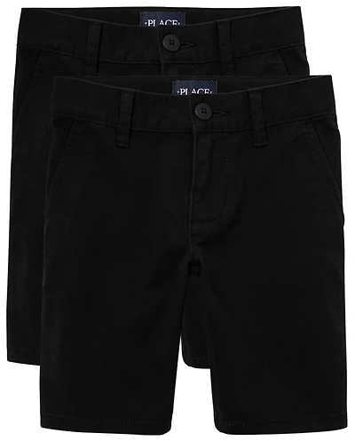 Girls Uniform Stretch Chino Shorts 2-Pack