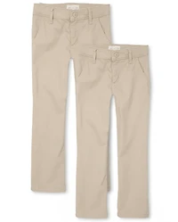 Lot de 2 pantalons chino skinny uniformes pour filles
