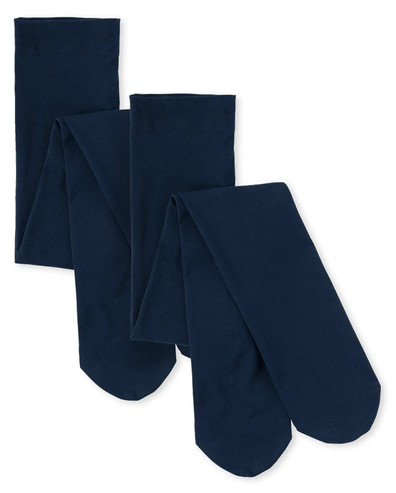 Girls Microfiber Tights 2-Pack