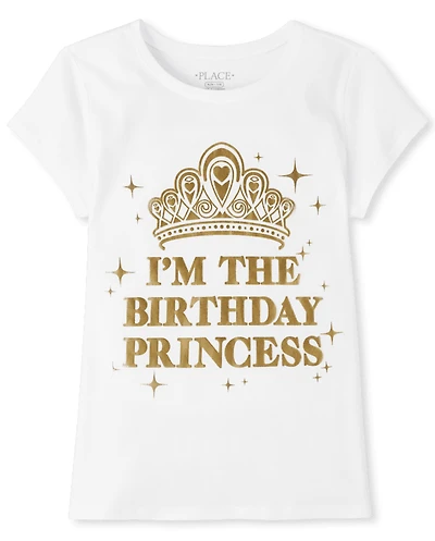 Girls Mommy And Me Foil Birthday Princess Graphic Tee